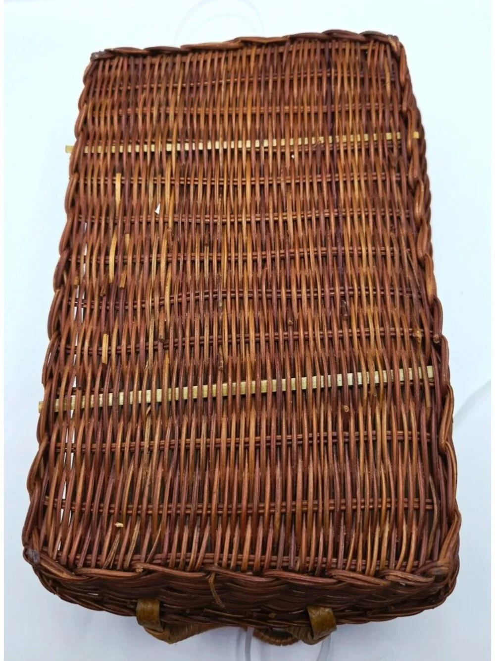 Temp-Tations Ceramic Serving Dishes Wicker Baskets Set Of 2 Rustic Brown White - Picture 10 of 14